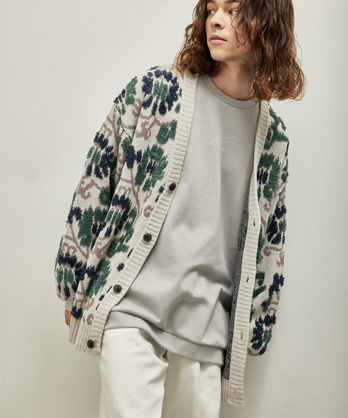 セール 70%OFF】フラワーニットルーズカーディガン(504891816 セール 70%OFF】フラワーニットルーズカーディガン(504891816