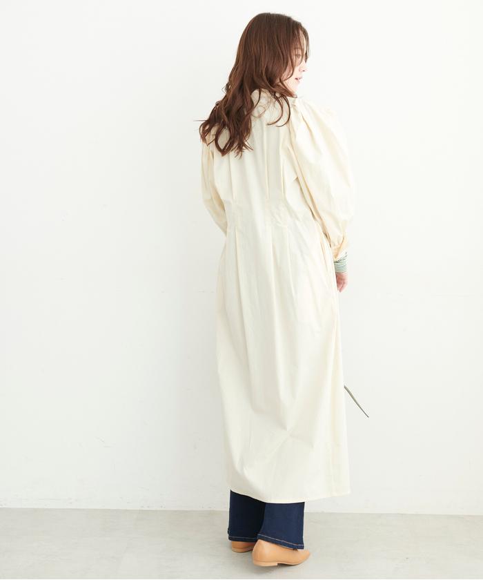 セール】ボウタイ付き2Wayウエストシェイプシャツワンピース セール】ボウタイ付き2Wayウエストシェイプシャツワンピース