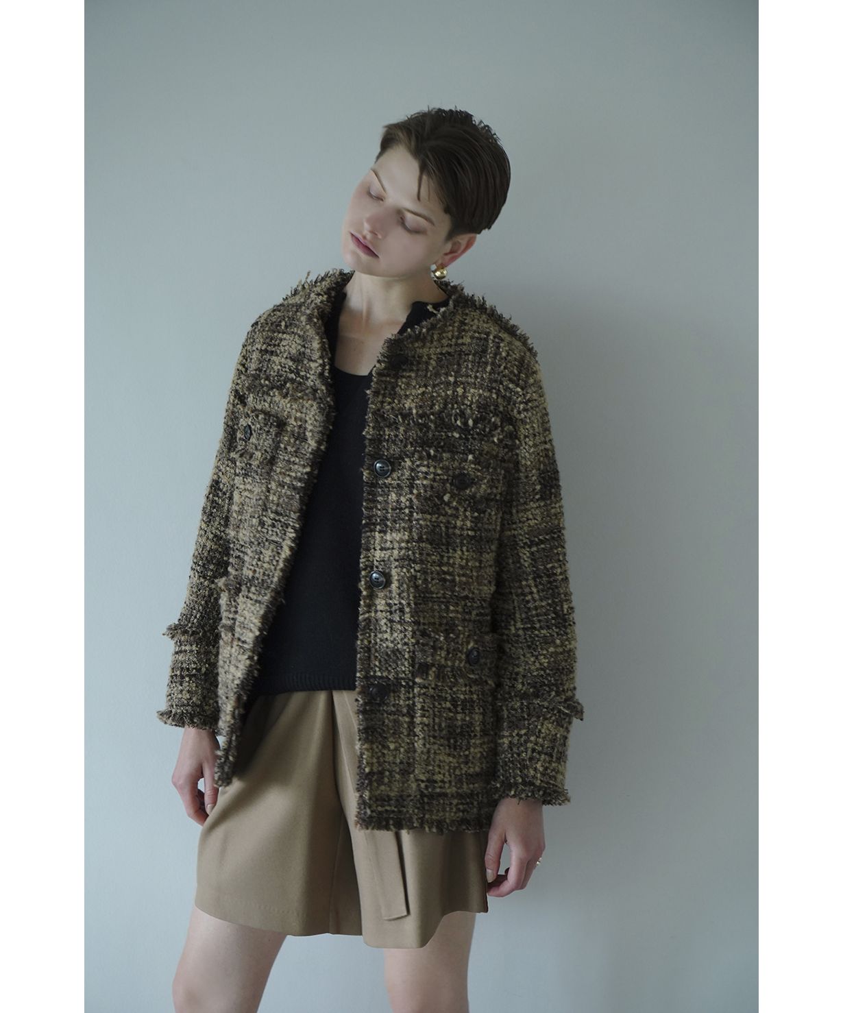 【新品未使用タグ付き】CLANE NO COLOR TWEED JACKET