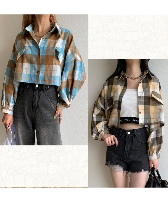 セール】チェック柄ショート丈シャツ(504897522) | ノンヘッジ