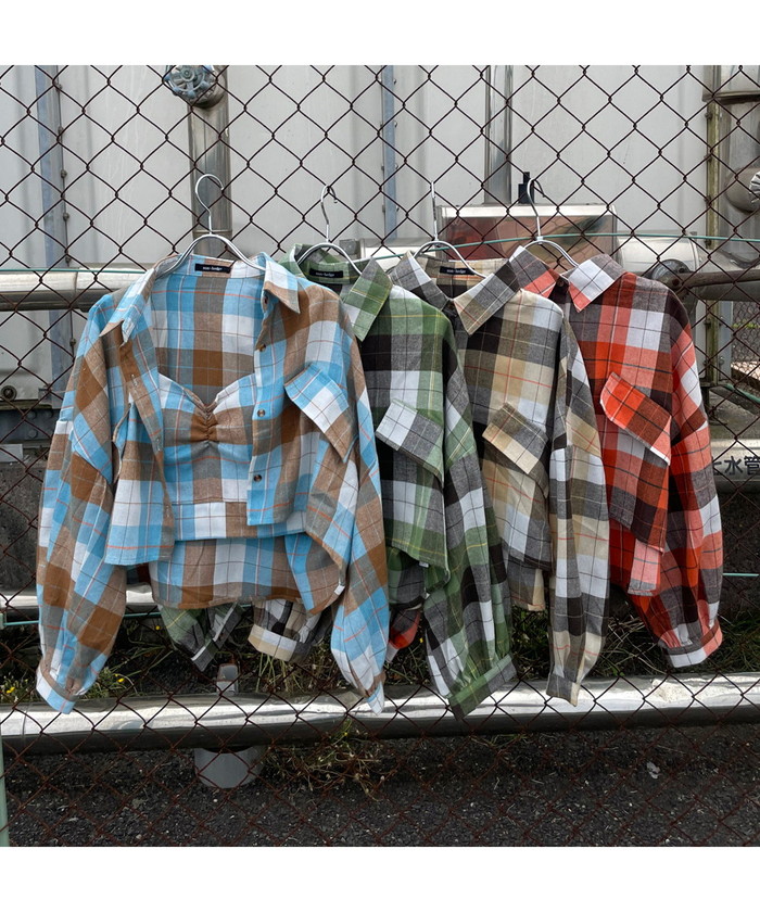 littlebig 22aw チェック　シャツ　短丈 LITTLEBIG(リトルビッグ)のHomble Check SH(チェックシャツ)の