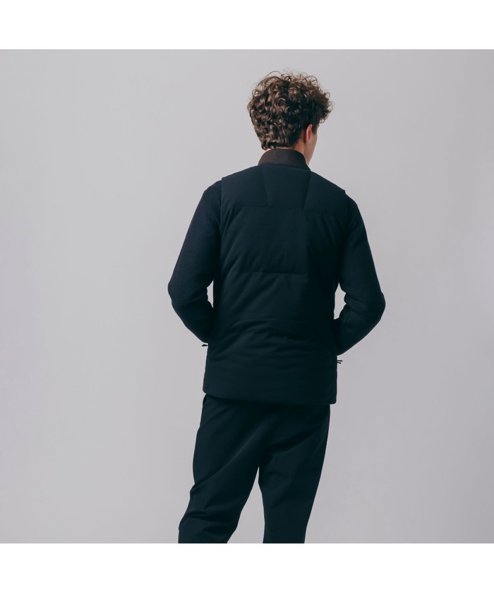 Lacoste グレー ダウンベスト フード付き UNION STATION ダウンベスト ベスト ミニヘリンボンフード着脱