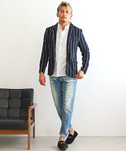 ラグスタイル LUXSTYLE ダブルストライプテーラードジャケット