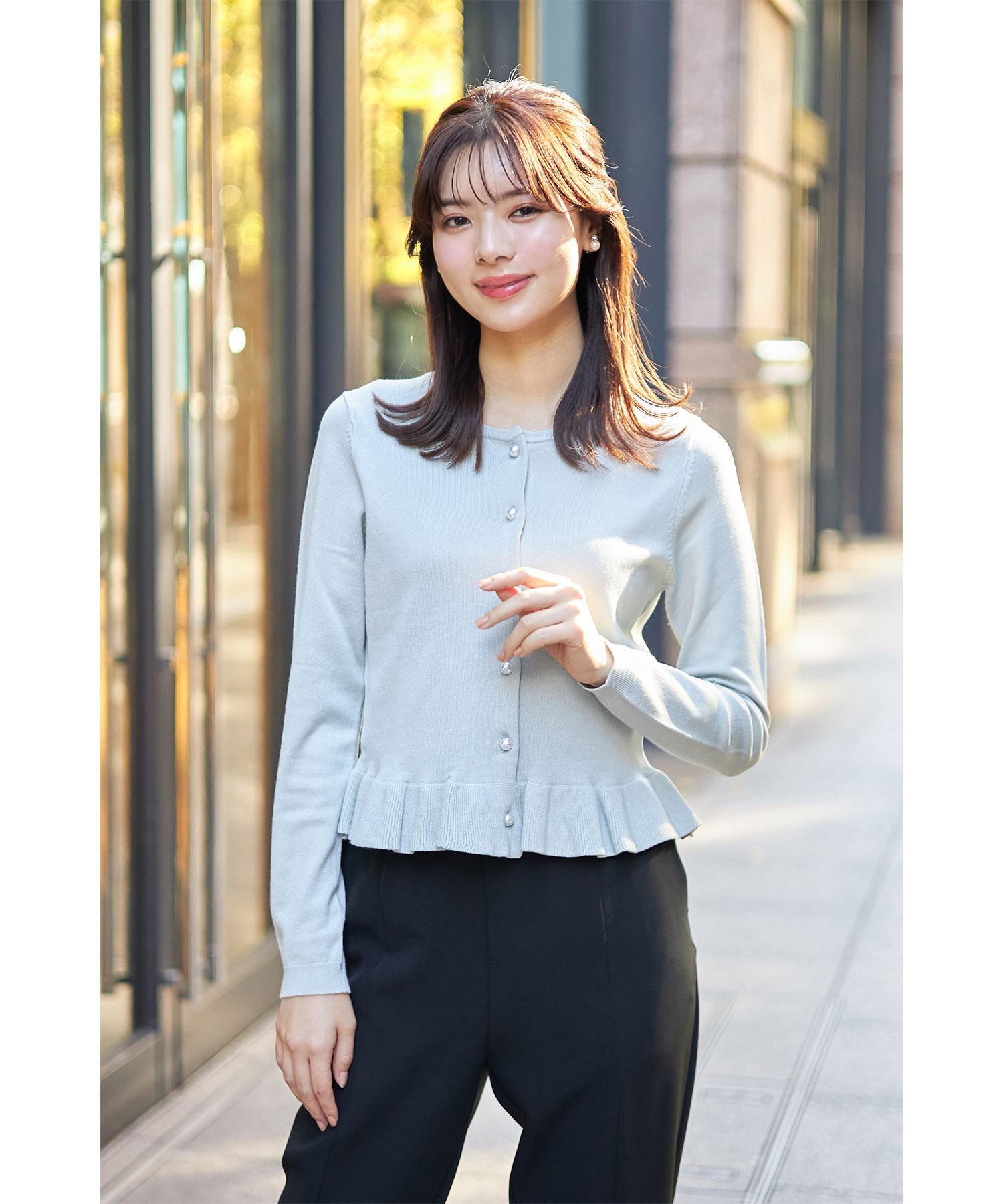 ちゃいたん　ハートアランフリルカーディガン&パンツ上下セット＋ソックス Alley by w closet（アリーバイダブルクローゼット）の「【Alley
