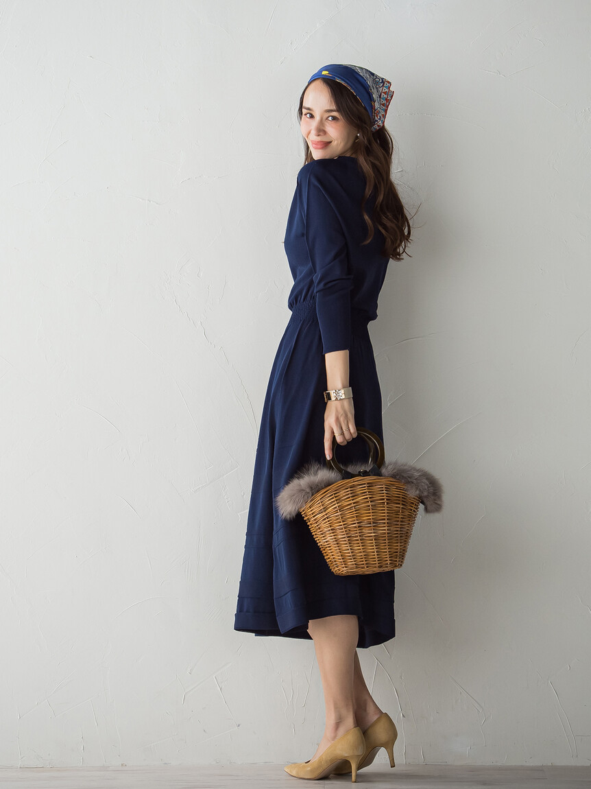 セール 40%OFF】ビアッジョブルー Viaggio Blu 袖リブVネック