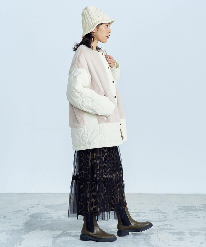 セール 30%OFF】【好評につき新色追加！】ファー×キルトコート