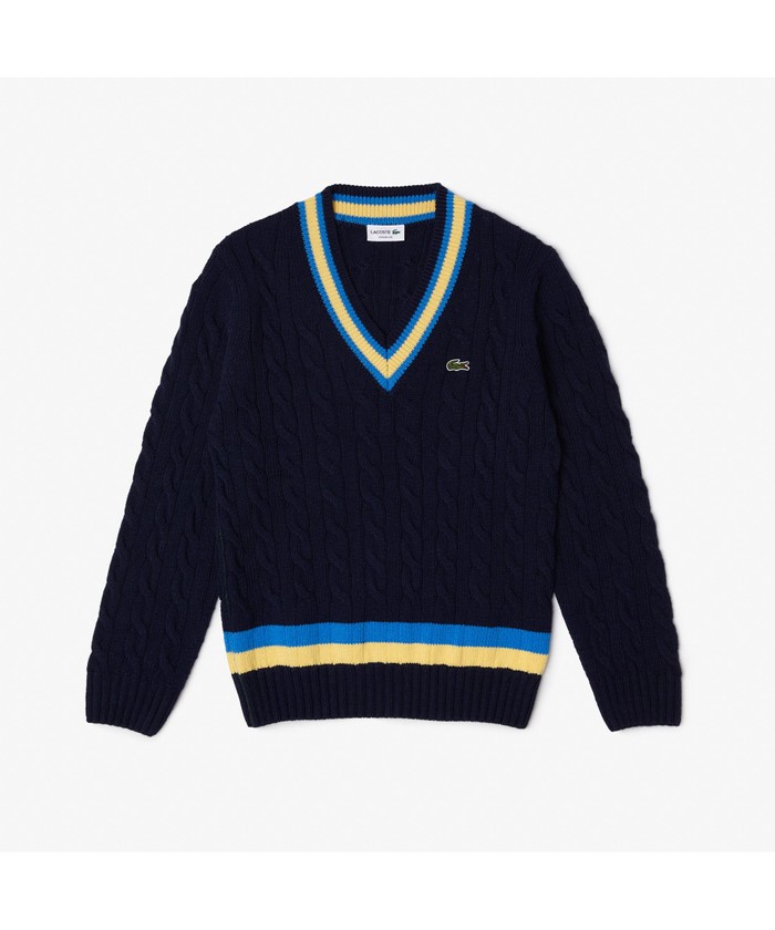 【新品、未開封】LACOSTE Vネックテニスセーター 004 Lサイズ セール】 Vネックテニスセーター （ニット・セーター）｜LACOSTE
