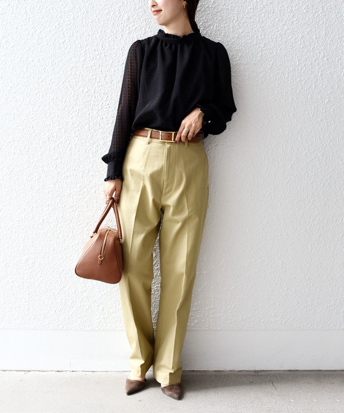 SHIPSシップス　ウィメン カットジャガードロングスリーブブラウス SHIPS for women - SHIPSシップス ウィメン カットジャガード