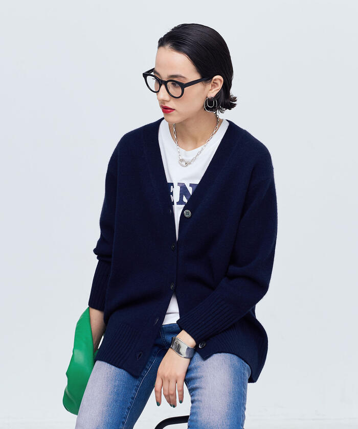 セール 50%OFF】◇【WEB限定】MUSIC カシミヤブレンド長めV