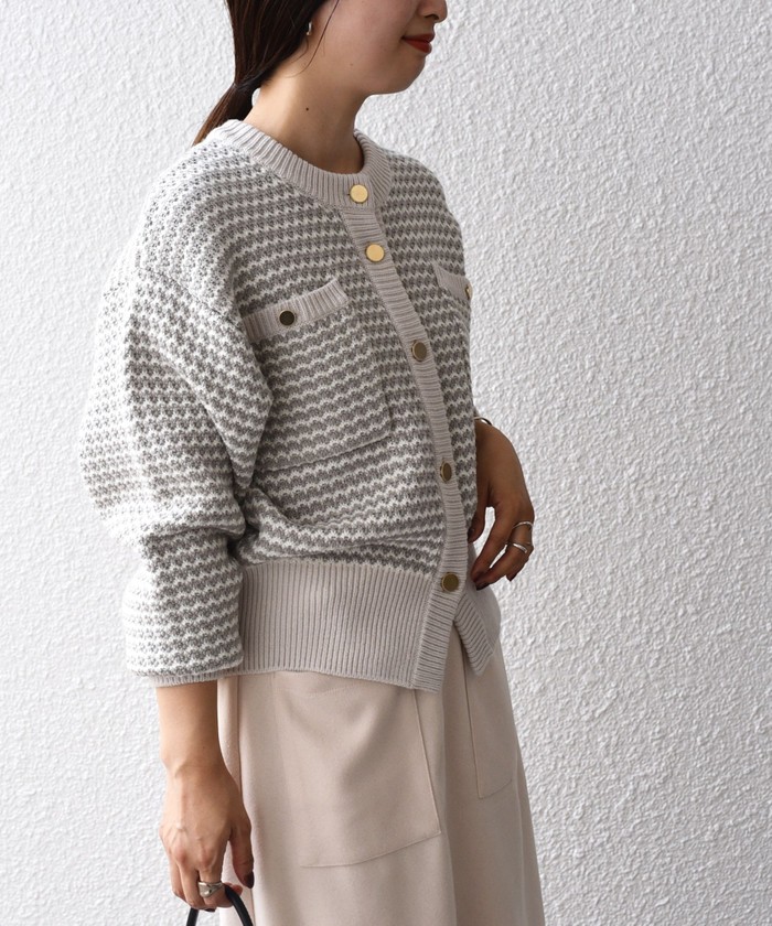 完売希少 極美品 23AW シップス ニットツイードクルーネック