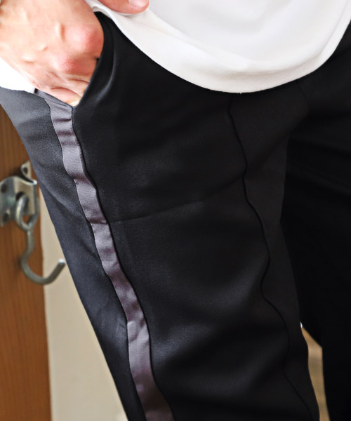 ラグスタイル LUXSTYLE センタープレステーパードラインパンツ