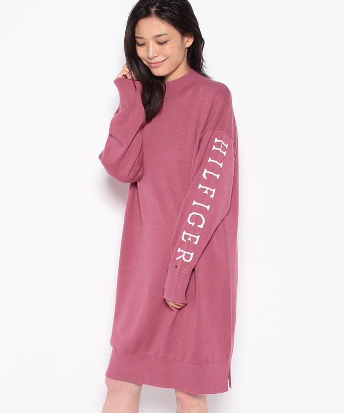 クーポン】【セール 40%OFF】スリーブロゴモックネックニット クーポン】【セール 40%OFF】スリーブロゴモックネックニット