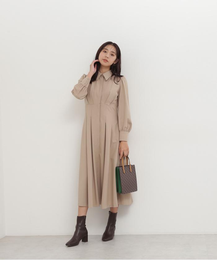 NATURAL BEAUTY BASIC ウエストマーク切替プリーツワンピースM セール 30%OFF】ウエストマーク切替プリーツワンピース