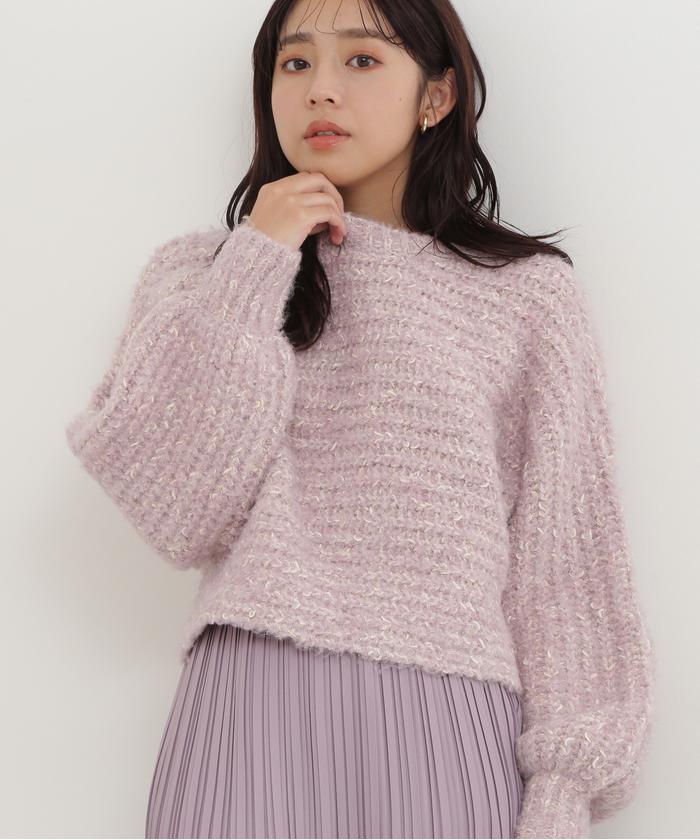 huitieme nid   ミックスヤーン　ニットチュニック huitieme nid ミックスヤーンニットチュニック
