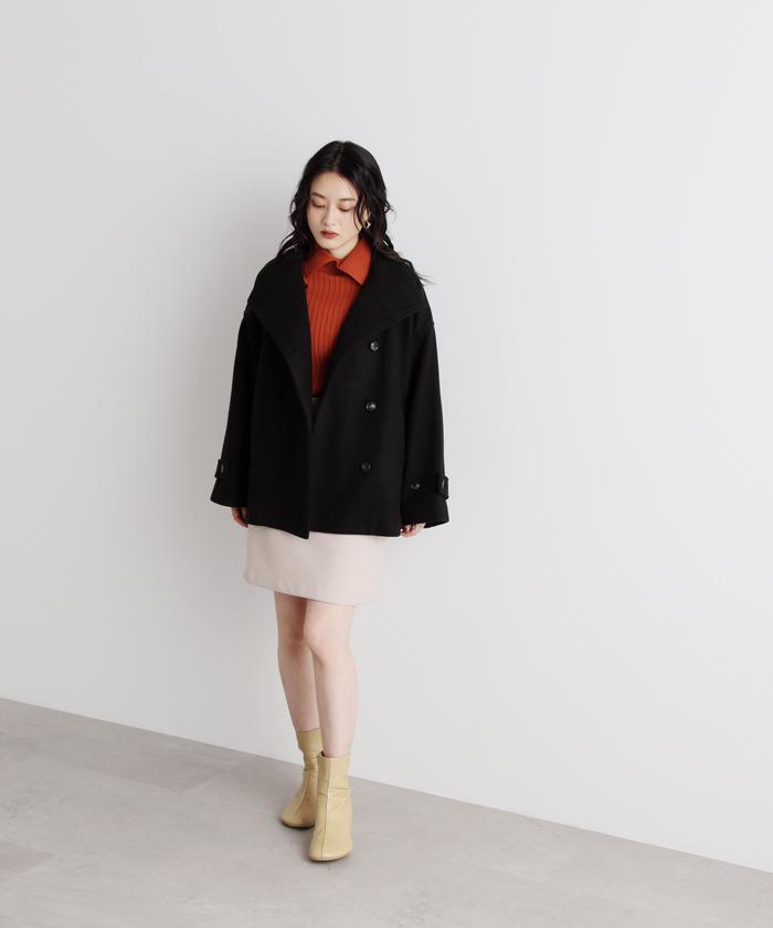 テックメルトンスタンドネックショートコート《S Size Line