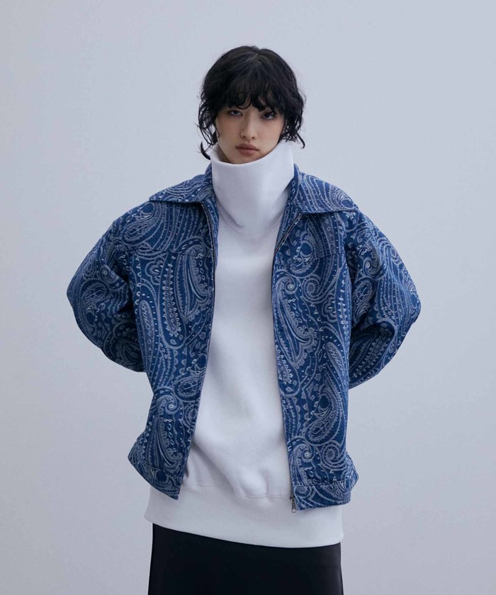 完売品！ADAM ET ROPE'【WEB限定】インディゴペイズリー ジャガード ADAM ET ROPE'（アダムエロペ）の「【WEB限定】インディゴ