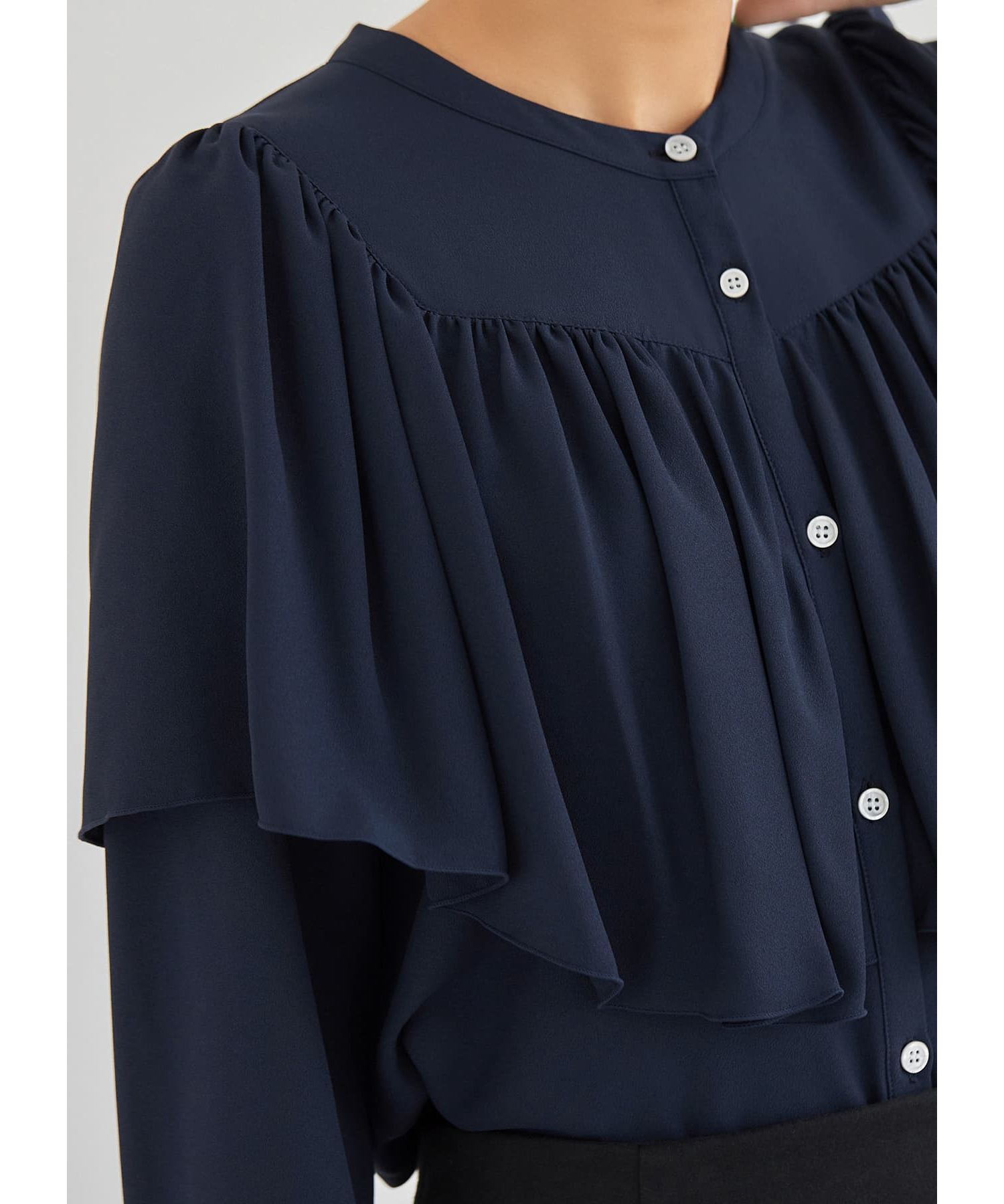 STYLE DELI - 【LUXE】フリルドレープブラウス／半袖丈　スタイルデリ　新品未使用 STYLE DELI - 【LUXE】フリルドレープブラウス／半袖丈 スタイル