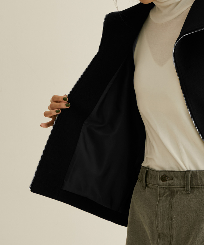 セール 50%OFF】WOOLLETジップショートコート(504803057
