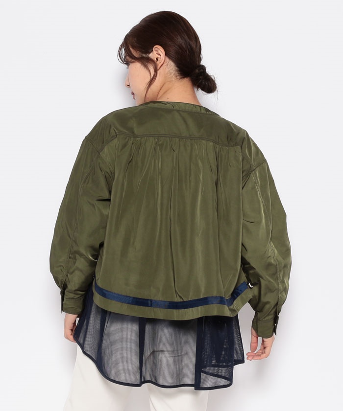 アルベロベロ　装飾メッシュ　フード付き　ブルゾンシャツ MAISON SPECIAL シャツ 「UNISEX」「Italian Dead Stock Fabric