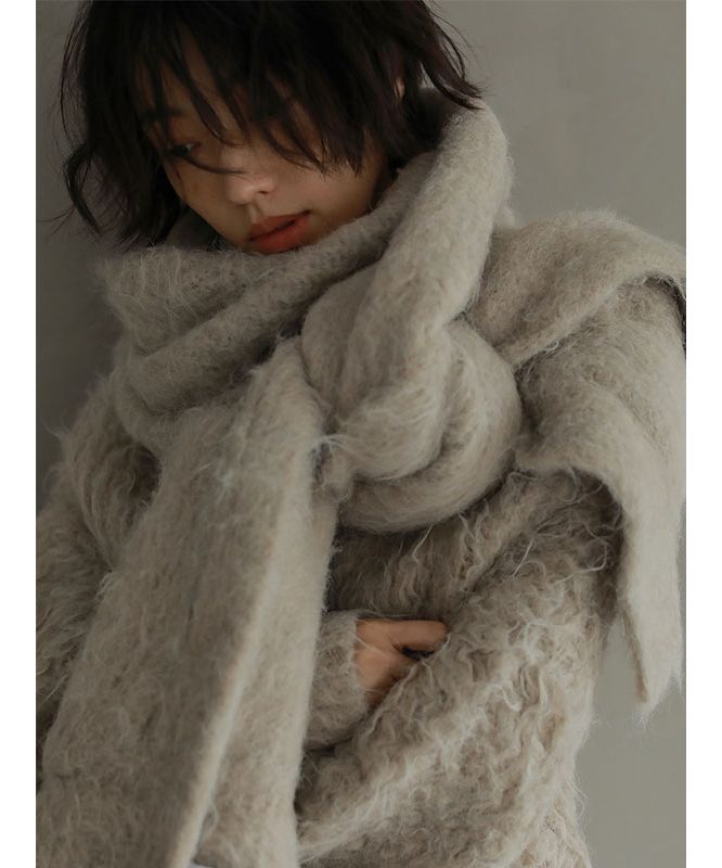 ヘアリーニットストール セール 30%OFF】ヘアリーニットストール(504926425) | エトレ