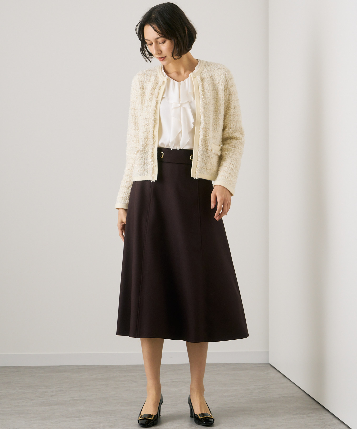 セール 30%OFF】サテンアムンゼンラッフルタイブラウス