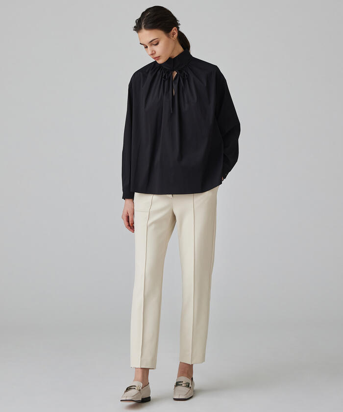 セール 40%OFF】ストレッチブロード ハイネックブラウス