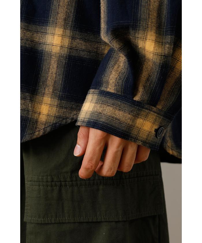 セール 50%OFF】フード付きオンブレーチェックシャツ(504927448