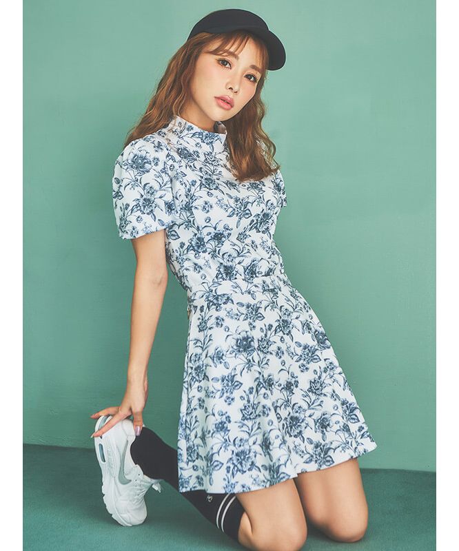 【美品】eimy golf エイミーゴルフ　ダンボールパフスリーブトップス 美品】eimy golf エイミーゴルフ ダンボールパフスリーブ