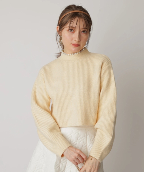 人気アイテムランキング Apuweiser-riche♡今季パールネッククロップドニット♡ トップス