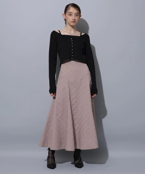 正規 【完売商品】ラムシェ ふくれジャガード スカート