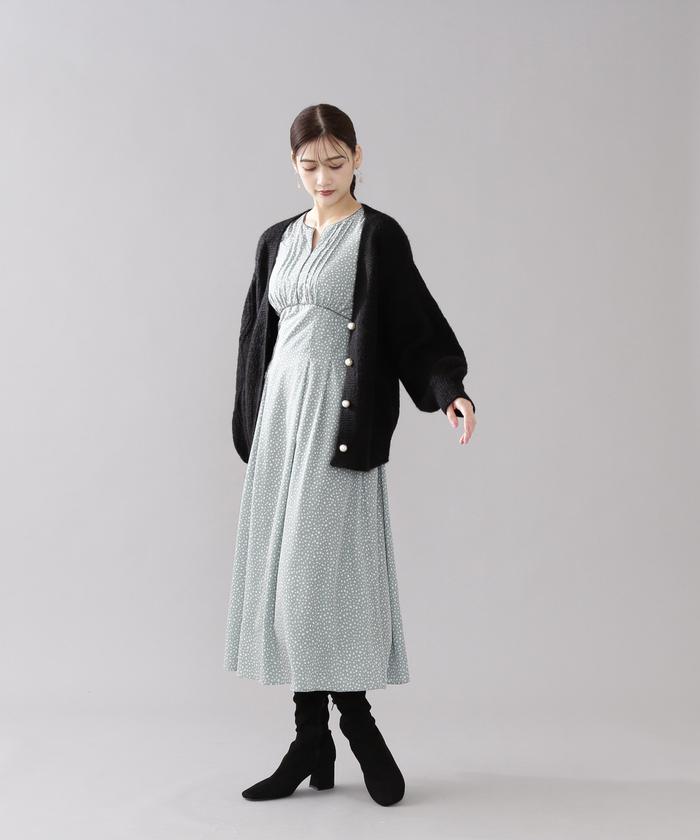 セール 60%OFF】トリミングランダムドットワンピース(504882735
