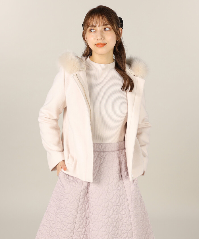 セール】ファー付き2wayショートコート(504915394) | レッセ セール】ファー付き2wayショートコート(504915394) | レッセ