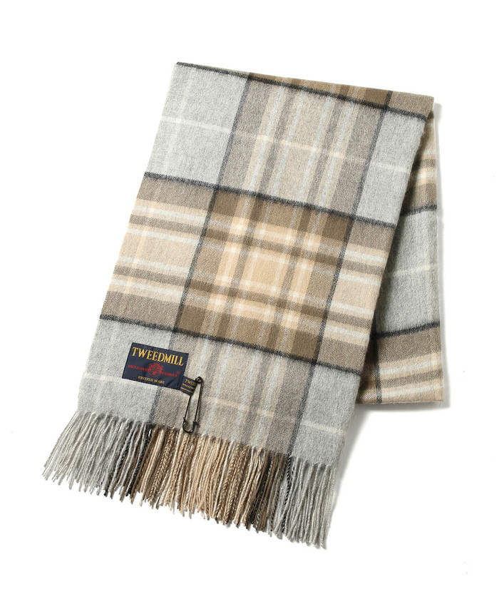 TWEEDMILL（ツイードミル）】ラムウールチェックストール