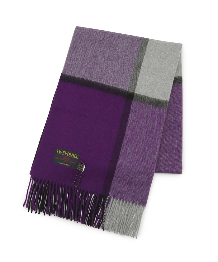 TWEEDMILL（ツイードミル）】ラムウールチェックストール