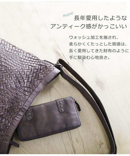 Mia Borsaファスナー長財布 ミアボルサ Mia Borsa [Mia Borsa] 牛革レザーウォッシュ加工