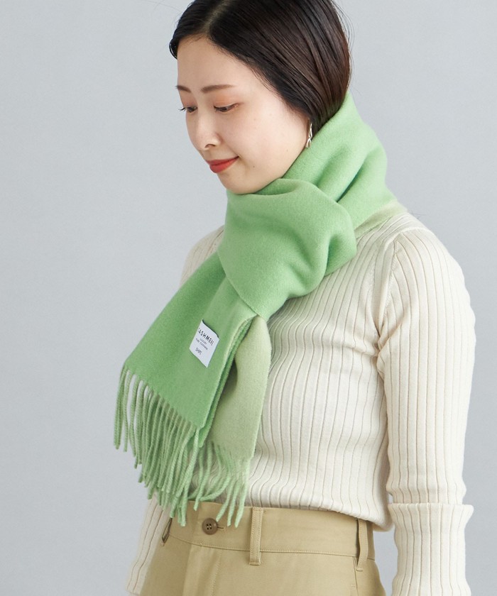 ソリッド カシミヤ リバーシブルマフラー 22FW◇(504942206