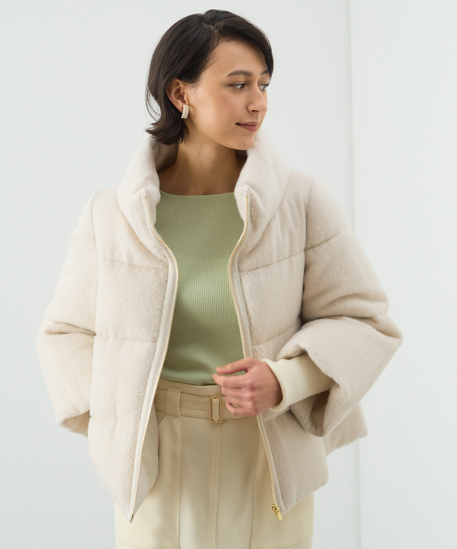 アルパカシャギーダウンコート(504929380) | アナイ(ANAYI) - d fashion