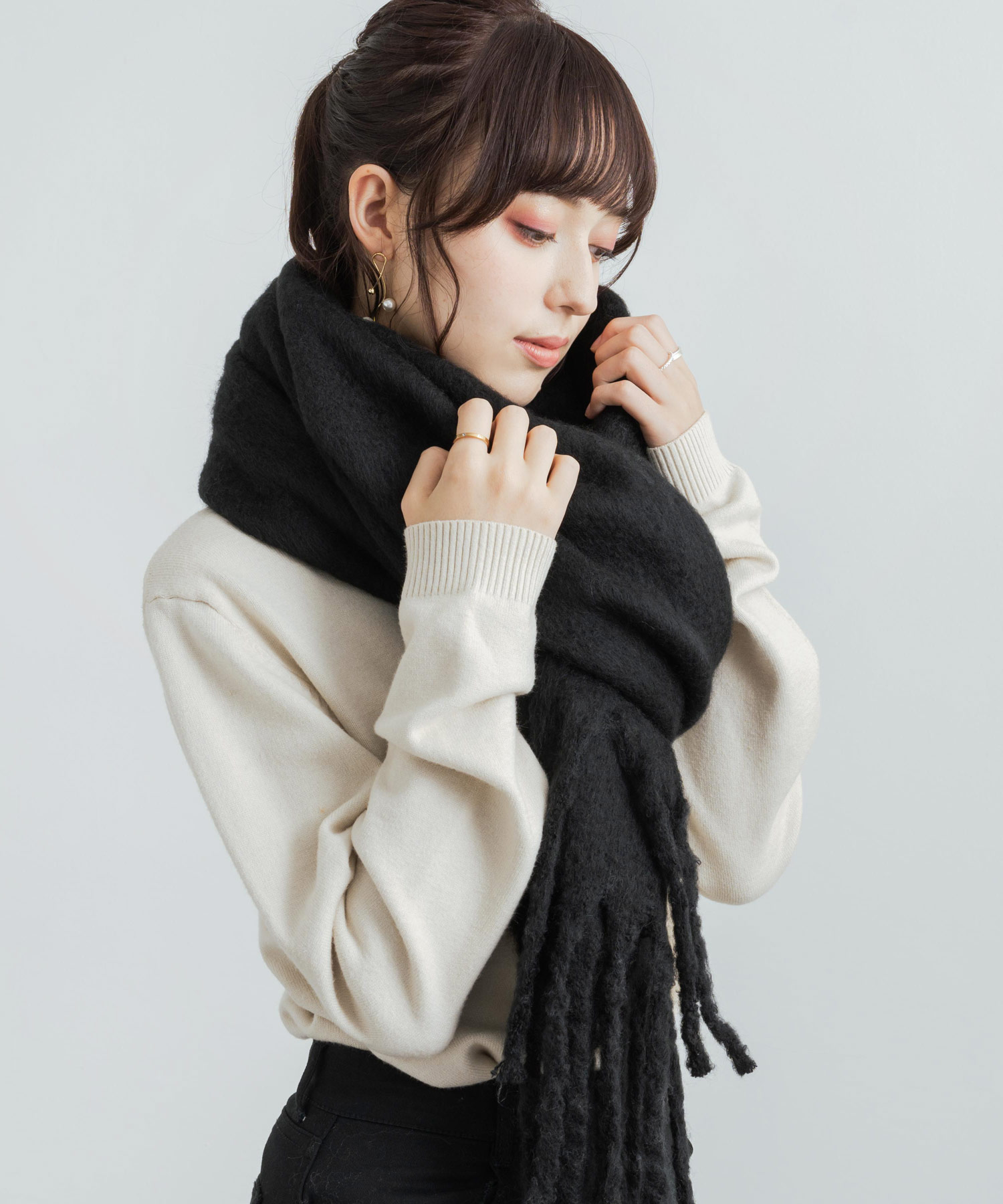 ロッキーモンロー Rocky Monroe モヘアタッチマフラー メンズ ロッキーモンロー Rocky Monroe モヘアタッチマフラー メンズ