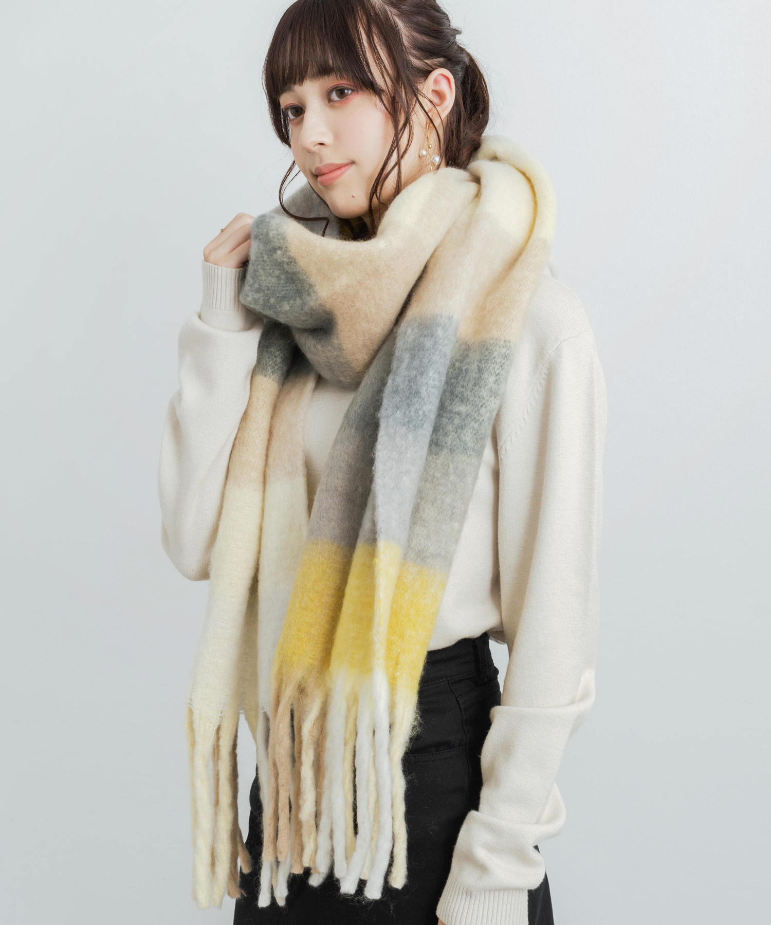 ロッキーモンロー Rocky Monroe モヘアタッチマフラー メンズ ロッキーモンロー Rocky Monroe モヘアタッチマフラー メンズ