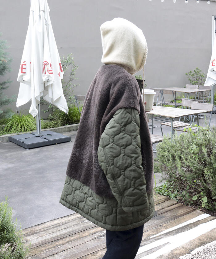 セール 30%OFF】【好評につき新色追加！】ファー×キルトコート
