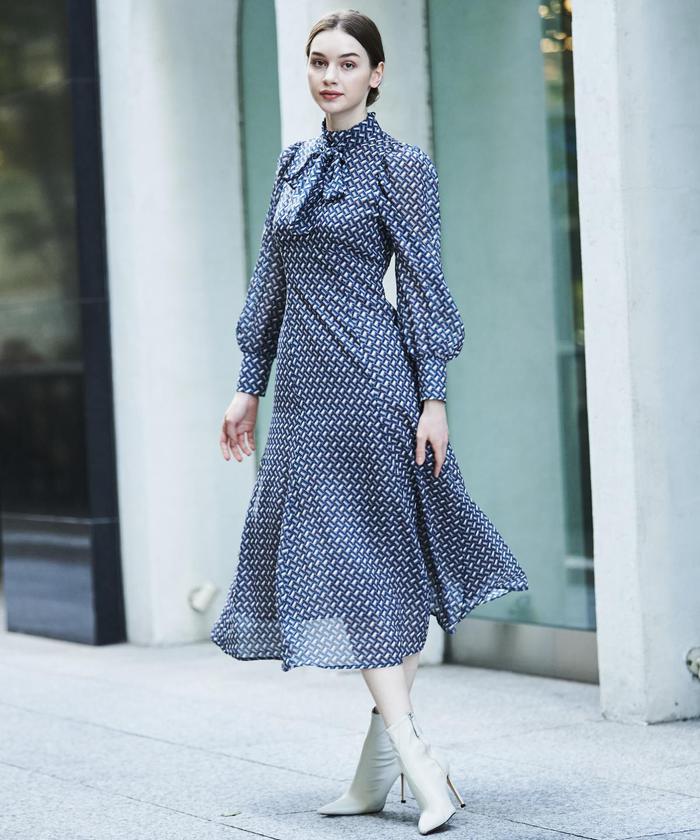 MSGM マルチカラーミニワンピースジオメトリックプリント