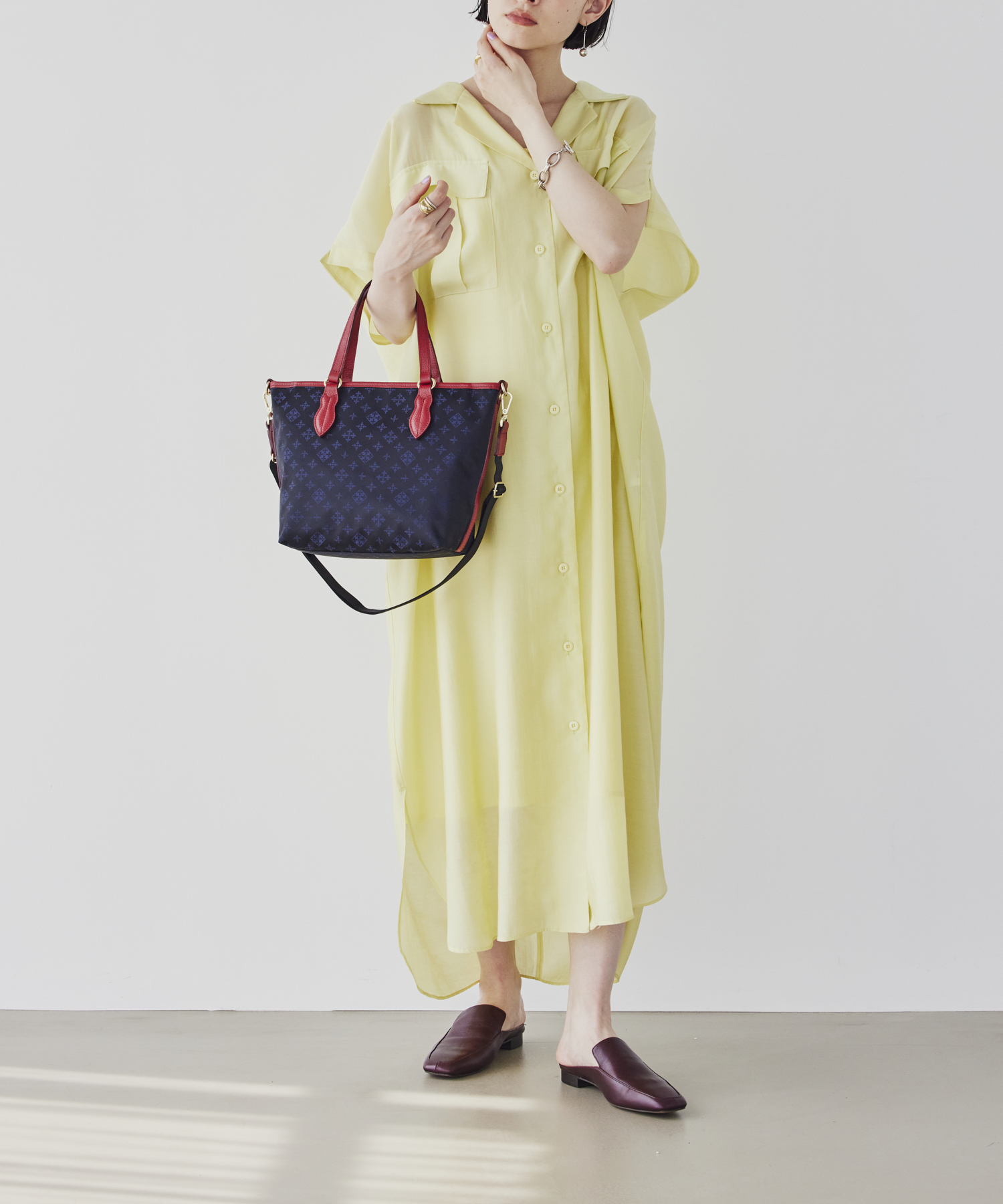 【Ralph Lauren】ストライプツイル ラージ エメリー トート LAUREN RALPH トートバッグ キャンバス ＆ レザー エクストラ
