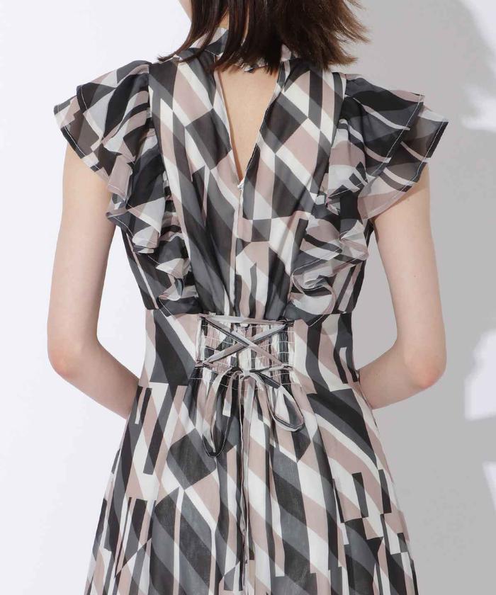 【新品未使用】Glam.DressLuxa ジオメトリック ツイードワンピース ジオメトリック柄ワンピース(504950944) | AND COUTURE(AND
