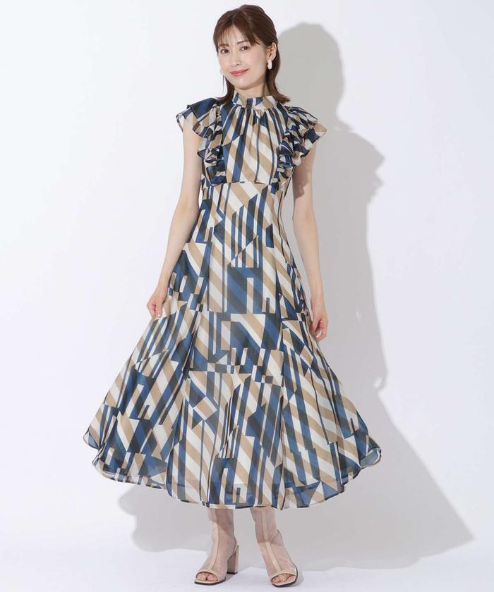 ジオメトリック柄ワンピース(504950944) | AND COUTURE(AND