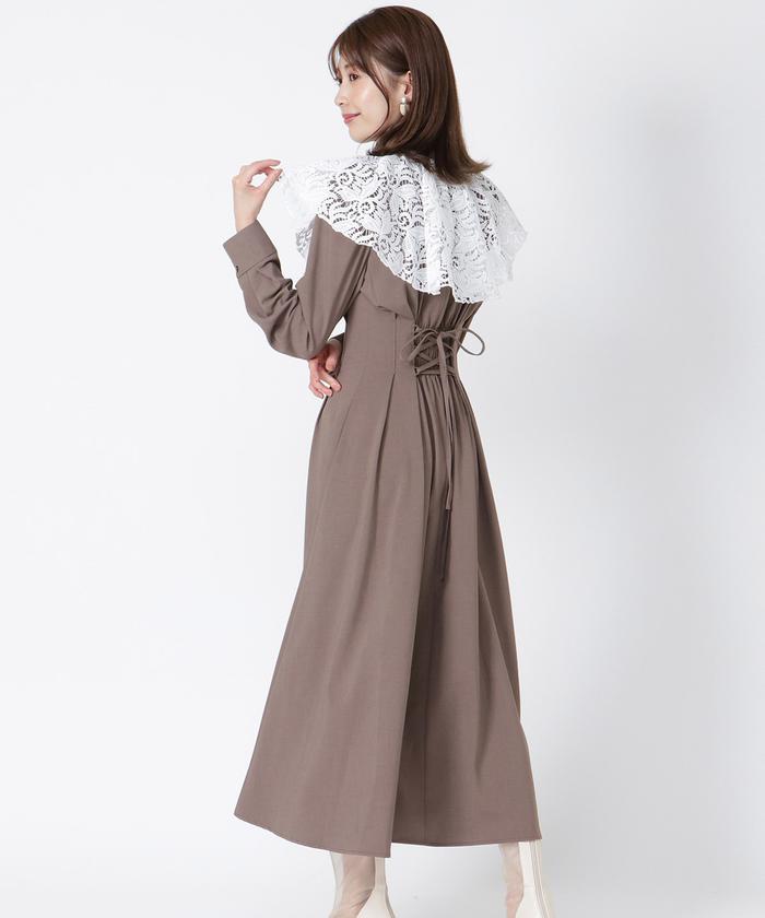 セール 50%OFF】セパレートレースケープワンピース(504950946 セール 50%OFF】セパレートレースケープワンピース(504950946