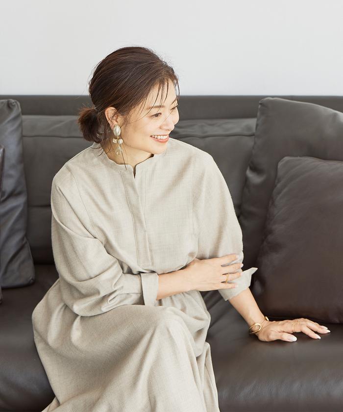 セール】《三尋木奈保コラボ》洒落見えフレアワンピース セール】《三尋木奈保コラボ》洒落見えフレアワンピース