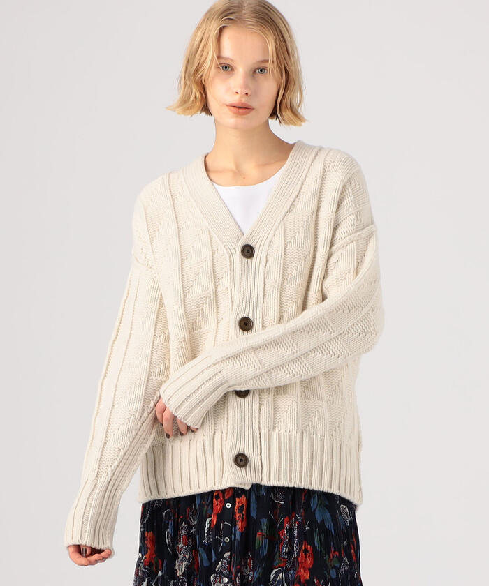 セール 40%OFF】ラムカシミヤスクエアパターン Vネック セール 40%OFF】ラムカシミヤスクエアパターン Vネック