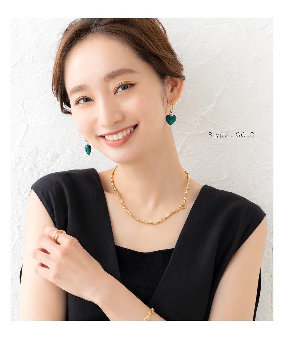 NECKLACE ファッション mayu Pearl ball chain ネックレス(43cm