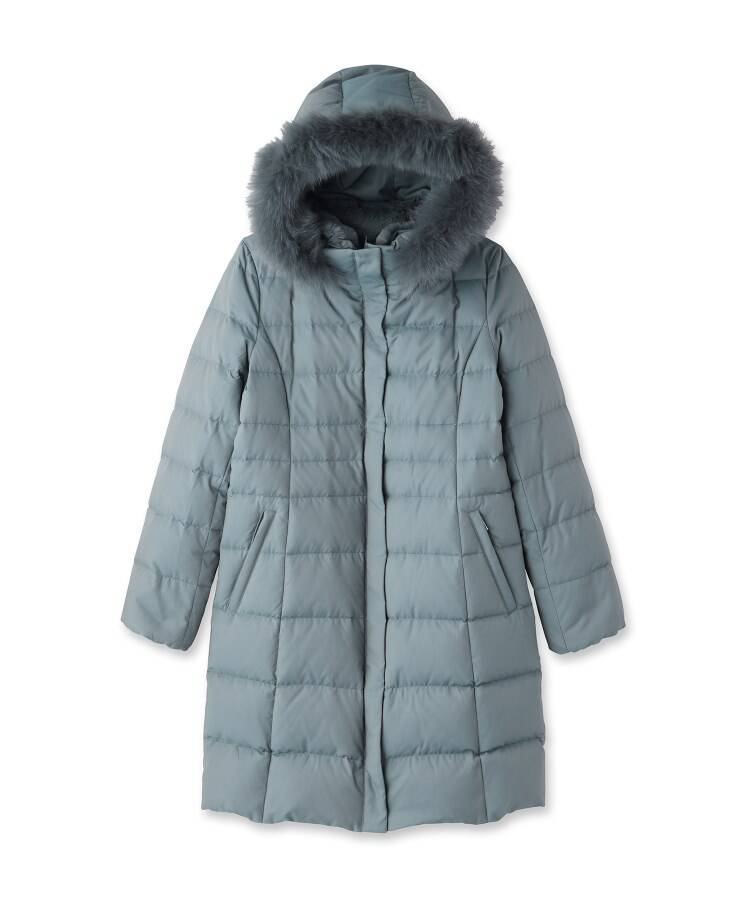高い品質 美品 INDIVI ボリューム 毛皮 ロング ダウンコート simsdm