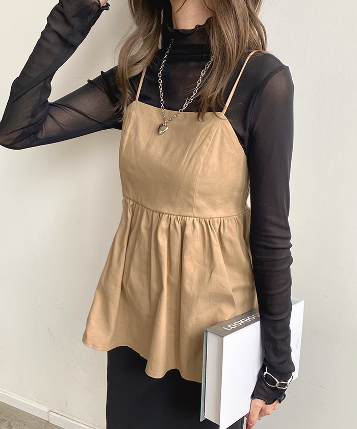 韓国 人気 キャミ [FLAREUP] HANDMADE TWISTED LAYERED TOP LAGUA GEM | HEM FLARE キャミトップス (キャミソール ) |SHEL